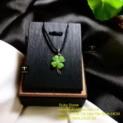 Mặt dây Cỏ bốn cánh Ngọc bích, vàng 18k