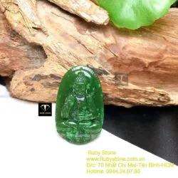 A Di Đà - Phật bản mệnh ngọc bích tuổi Tuất - Hợi, kích thước 37mm