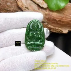 Như lai đại nhật bồ tát - Phật bản mệnh ngọc bích tuổi Mùi - Thân, kích thước 37mm - Ảnh 3