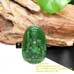 Văn thù bồ tát - Phật bản mệnh ngọc bích tuổi Mão, kích thước 42mm