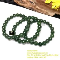 Vòng chuỗi Ngọc bích xanh đậm VIP 8 ly - Ảnh 4
