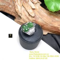 Nhẫn Tỳ hưu Ngọc bích Canada cho nam, bạc 925 - Ảnh 7