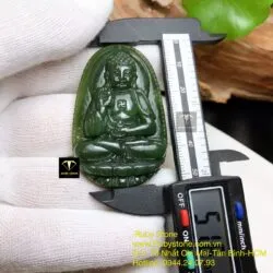 Adida - Phật bản mệnh ngọc bích tuổi Tuất-Hợi, kích thước 51mm - Ảnh 2