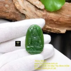 Bất động minh vương - Phật bản mệnh ngọc bích tuổi Dậu, kích thước 37mm - Ảnh 2
