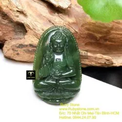 Adida - Phật bản mệnh ngọc bích tuổi Tuất-Hợi, kích thước 51mm