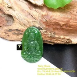 Bất động minh vương - Phật bản mệnh ngọc bích tuổi Dậu, kích thước 37mm - Ảnh 8