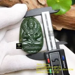 Hư không tạng bồ tát - Phật bản mệnh ngọc bích tuổi Sửu-Dần, kích thước 51mm - Ảnh 2