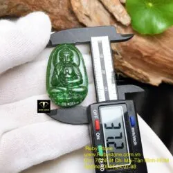 A Di Đà - Phật bản mệnh ngọc bích tuổi Tuất - Hợi, kích thước 37mm - Ảnh 2
