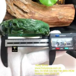 Vòng bản ngọc bích chạm Long - Phụng, bản 17mm - Ảnh 4
