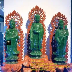 Tam Thế Phật ngọc bích Canada nguyên khối, KT 20cm (ko bao gồm đế gỗ) - Hình ảnh 9