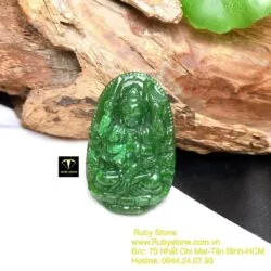 Thiên thủ bồ tát - Phật bản mệnh ngọc bích tuổi Tý, kích thước 42mm
