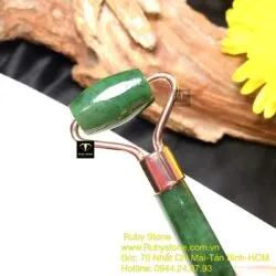 Cây lăn massage ngọc bích Nga (inox mạ vàng) - Ảnh 5