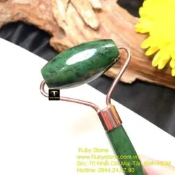 Cây lăn massage ngọc bích Nga (inox mạ vàng) - Ảnh 6