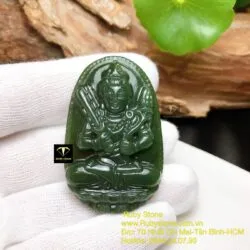 Hư không tạng bồ tát - Phật bản mệnh ngọc bích tuổi Sửu-Dần, kích thước 51mm - Ảnh 3