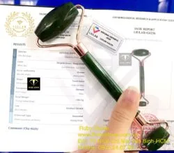 Cây lăn massage ngọc bích Nga (inox mạ vàng) - Ảnh 8