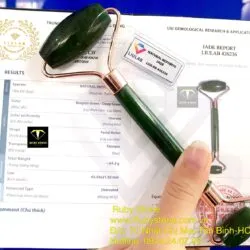 Cây lăn massage ngọc bích Nga (inox mạ vàng)