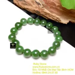 Vòng chuỗi Ngọc bích xanh lá VIP 10 ly - Ảnh 2