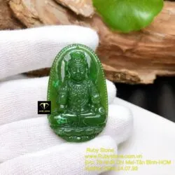 Bất động minh vương - Phật bản mệnh ngọc bích tuổi Dậu, kích thước 42mm - Ảnh 4