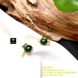Nhẫn túi tiền Ngọc bích, vàng 18k - Hình ảnh 4