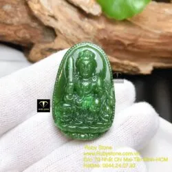 Văn thù bồ tát - Phật bản mệnh ngọc bích tuổi Mão, kích thước 42mm - Hình ảnh 4