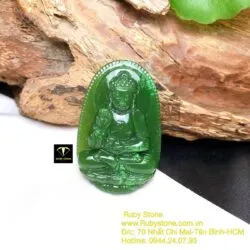 A Di Đà - Phật bản mệnh ngọc bích tuổi Tuất-Hợi, kích thước 42mm - Ảnh 8