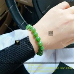 Vòng chuỗi Ngọc bích xanh lá VIP 10 ly - Ảnh 5