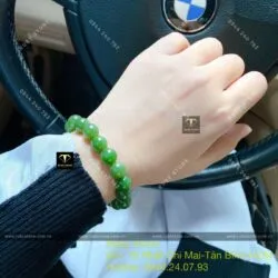 Vòng chuỗi Ngọc bích xanh lá VIP 10 ly - Ảnh 6