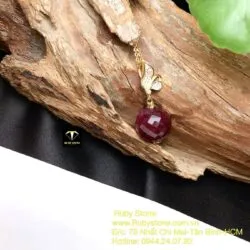 Mặt dây trái châu Ruby Nam Phi, vàng 18k - Hình ảnh 8