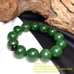 Vòng chuỗi Ngọc bích xanh lá 19 ly - Hình ảnh 2