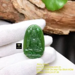 Bất động minh vương - Phật bản mệnh ngọc bích tuổi Dậu, kích thước 37mm - Ảnh 4