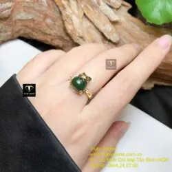 Nhẫn túi tiền Ngọc bích, vàng 18k