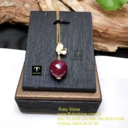 Mặt dây trái châu Ruby Nam Phi, vàng 18k - Hình ảnh 10