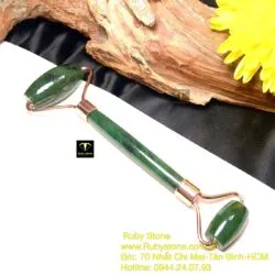Cây lăn massage ngọc bích Nga (inox mạ vàng) - Ảnh 4