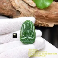 Bất động minh vương - Phật bản mệnh ngọc bích tuổi Dậu, kích thước 37mm - Ảnh 3