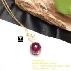 Mặt dây trái châu Ruby Nam Phi, vàng 18k - Hình ảnh 5