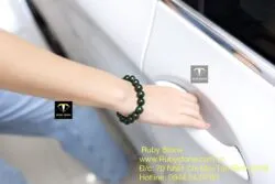 Vòng chuỗi Ngọc bích xanh đậm bông lý 10 ly