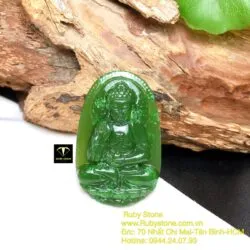 A Di Đà - Phật bản mệnh ngọc bích tuổi Tuất-Hợi, kích thước 42mm