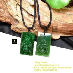 Mặt dây Ngọc bích khắc “Lục tự đại minh chân ngôn” - Hình ảnh 4