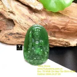 Văn thù bồ tát - Phật bản mệnh ngọc bích tuổi Mão, kích thước 42mm - Hình ảnh 5