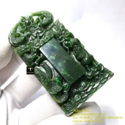 Thẻ bài hầu đồng Ngọc bích, chạm khắc Tứ Linh tinh xảo - Hình ảnh 8