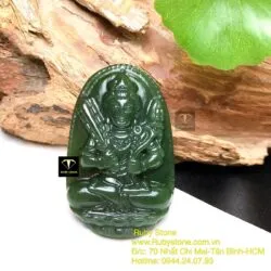 Hư không tạng bồ tát - Phật bản mệnh ngọc bích tuổi Sửu-Dần, kích thước 51mm - Ảnh 5