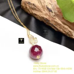 Mặt dây trái châu Ruby Nam Phi, vàng 18k - Hình ảnh 7
