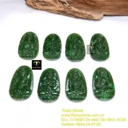 Phật bản mệnh ngọc bích xanh lý, kích thước 37mm - Ảnh 4