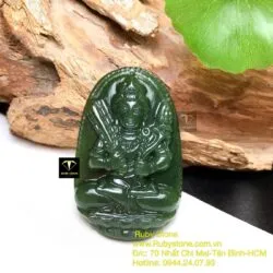 Hư không tạng bồ tát - Phật bản mệnh ngọc bích tuổi Sửu-Dần, kích thước 51mm