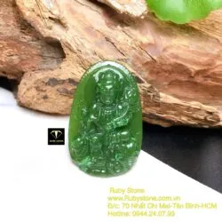 Phổ hiền bồ tát - Phật bản mệnh ngọc bích tuổi Thìn- Tỵ, kích thước 42mm - Ảnh 4