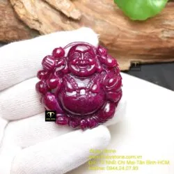 Phật Di Lặc Ruby Nam Phi, kích thước 48mm - Ảnh 4