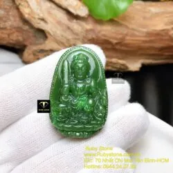 Văn thù bồ tát - Phật bản mệnh ngọc bích tuổi Mão, kích thước 42mm - Hình ảnh 2