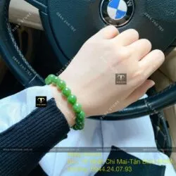 Vòng chuỗi Ngọc bích xanh lá VIP 10 ly
