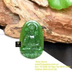 A Di Đà - Phật bản mệnh ngọc bích tuổi Tuất-Hợi, kích thước 42mm - Ảnh 6