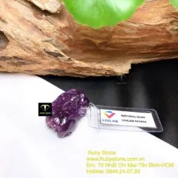 Tỳ hưu Ruby Guinea thiên nhiên màu đỏ tím, KT 33mm - Ảnh 15